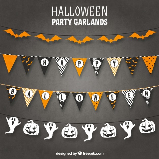 Free Vector halloween party garlands