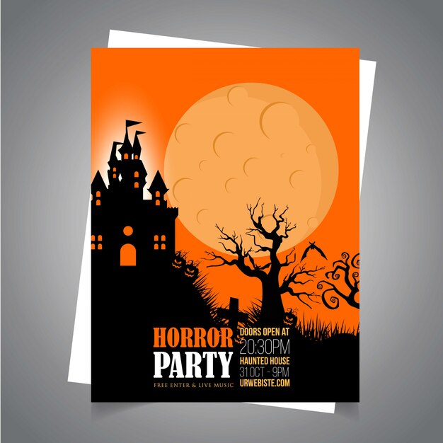 Halloween party invitation card with creative design vector