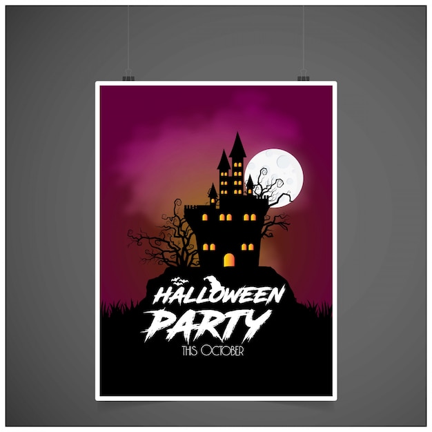 Halloween party invitation card with creative design vector