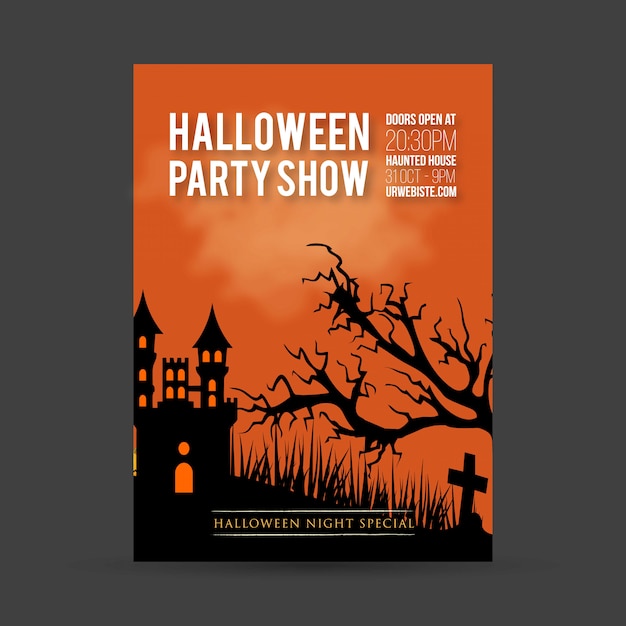 Halloween party invitation card with creative design vector