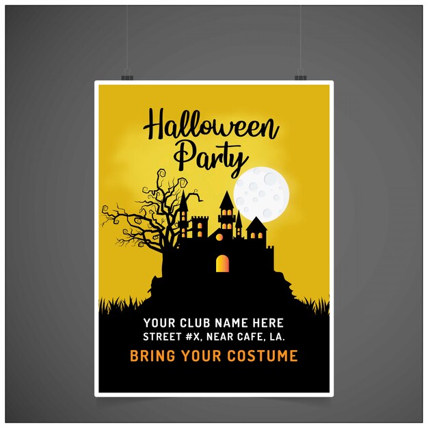 Halloween Party invitation card with creative design vector