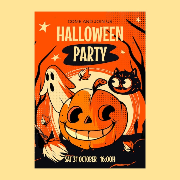 Halloween party invitation template