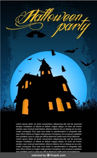 Free Vector halloween party poster template