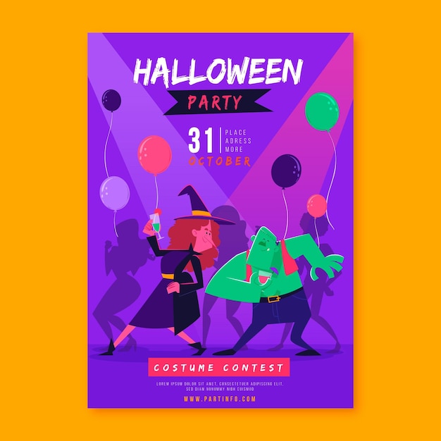 Halloween party poster template