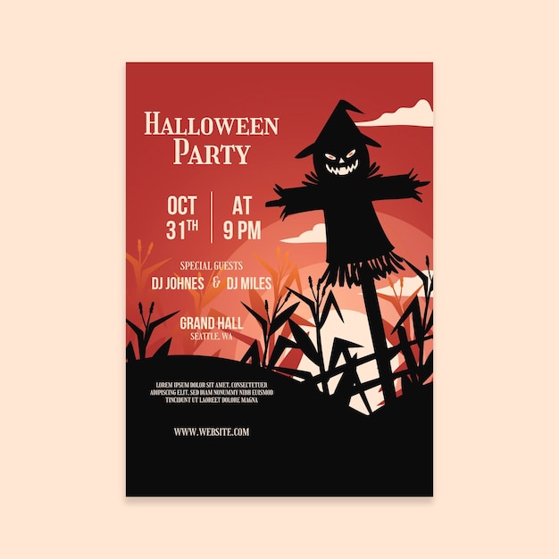 Halloween party poster template