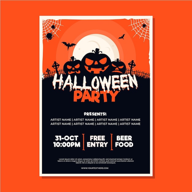 Halloween party poster template