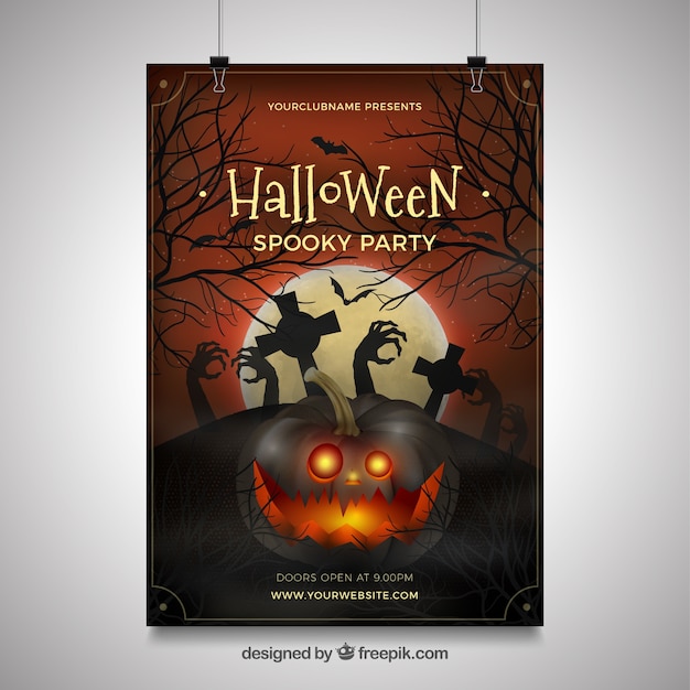 Free vector halloween party poster