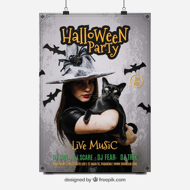 Free vector halloween party poster