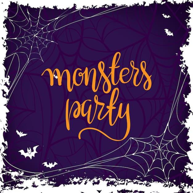 Halloween party template typography elements. 