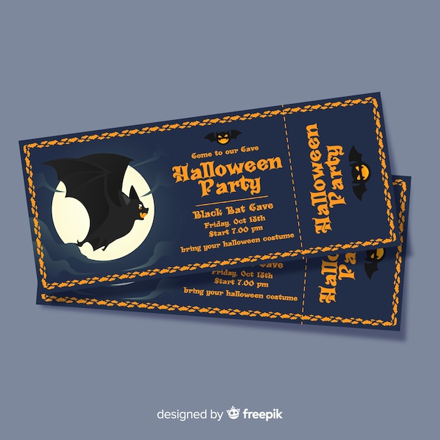 Free vector halloween party tickets collection