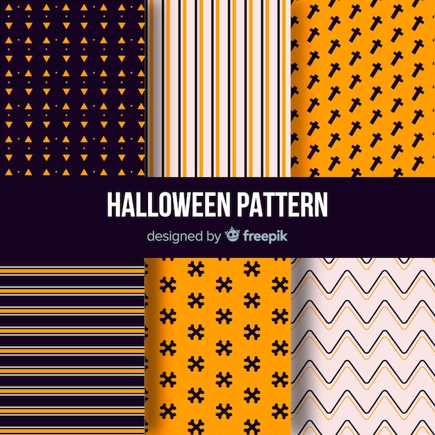 Halloween pattern collection with geometric design