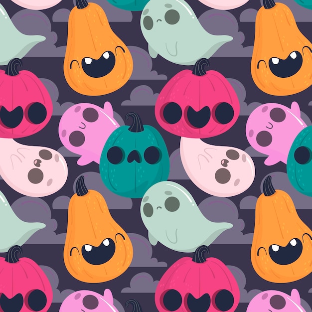 Free Vector halloween pattern concept