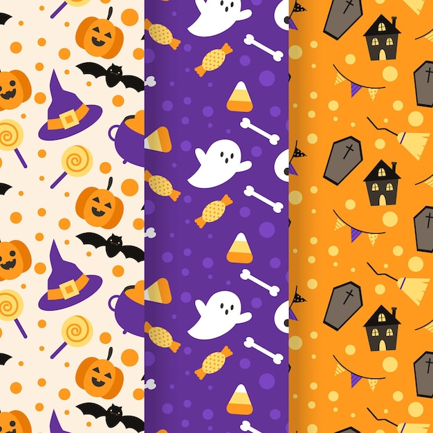 Halloween patterns set