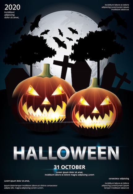 Halloween Poster Template Design Vector Illustration