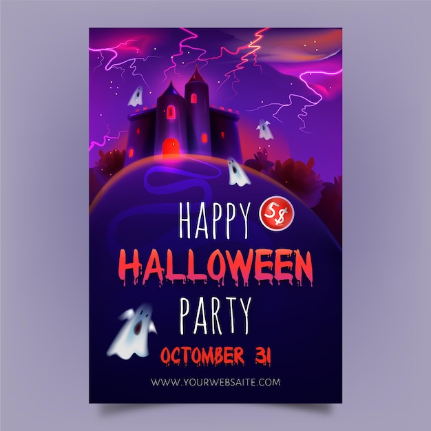 Halloween poster template theme