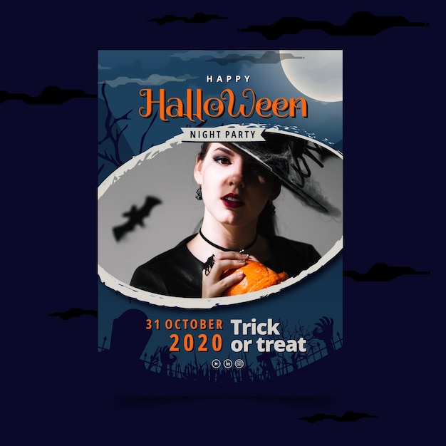 Free vector halloween poster template