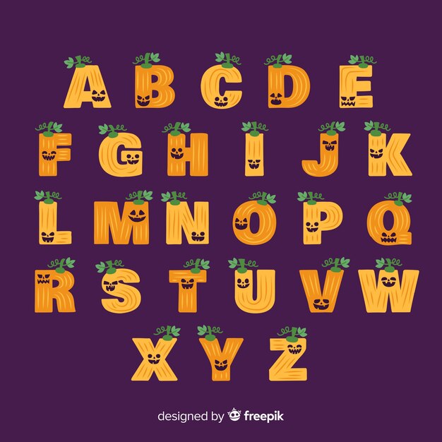 Halloween pumpkin alphabet