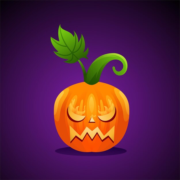 Halloween Pumpkin angry face template design