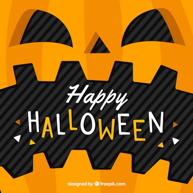 Free Vector halloween pumpkin background in flat design