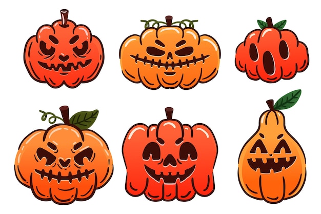 Halloween pumpkin pack hand drawn design