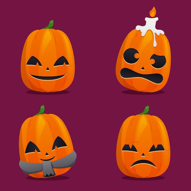 Free Vector halloween pumpkin pack