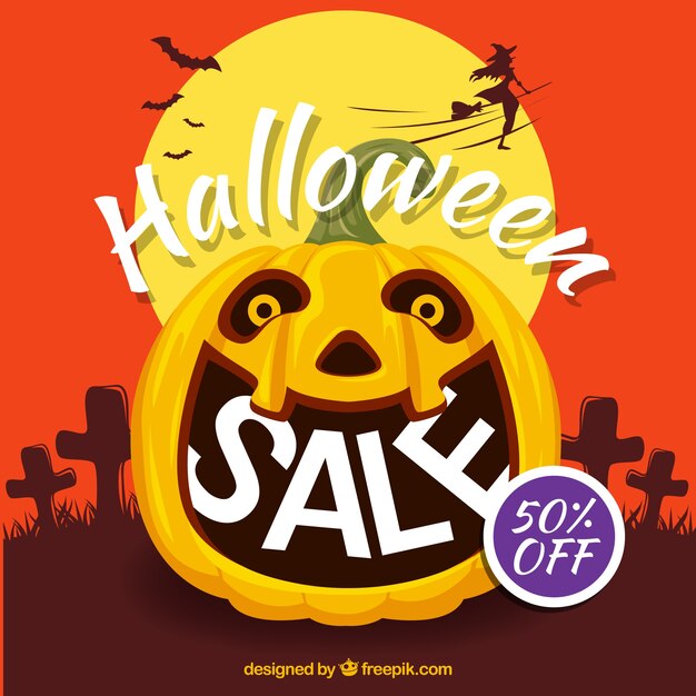 Halloween pumpkin sale background