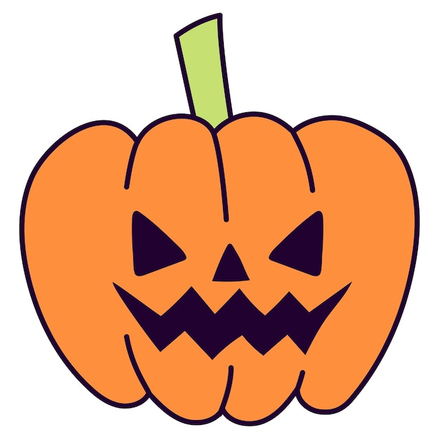 Free Vector halloween pumpkin with smile icon