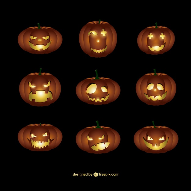 Halloween pumpkins with faces