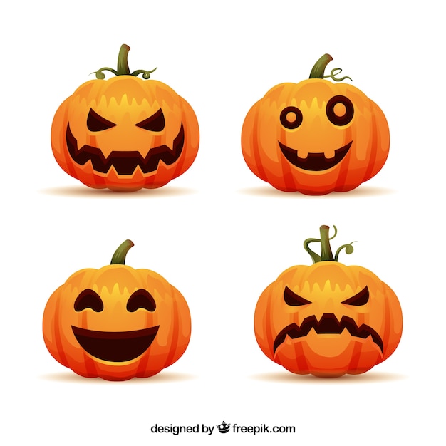 Halloween pumpkins with fun style