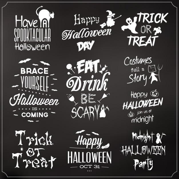 Free Vector halloween quotes collection