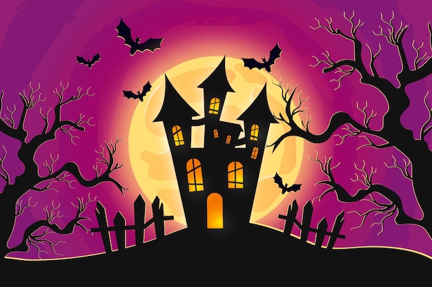 Free vector halloween realistic wallpaper concept