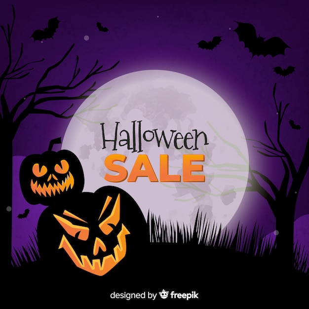 Halloween sale background realistic style