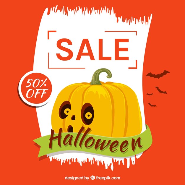 Halloween sale background with pumpkin