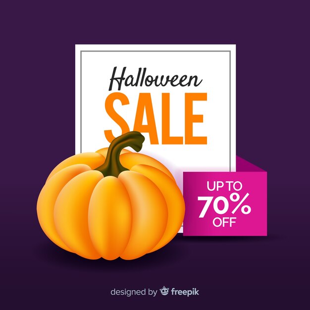 Halloween sale background with pumpkin