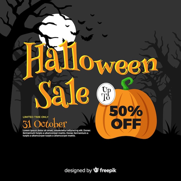 Halloween sale background with pumpkin