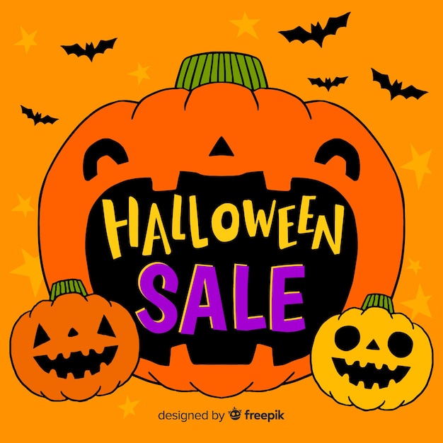 Halloween sale background with pumpkin