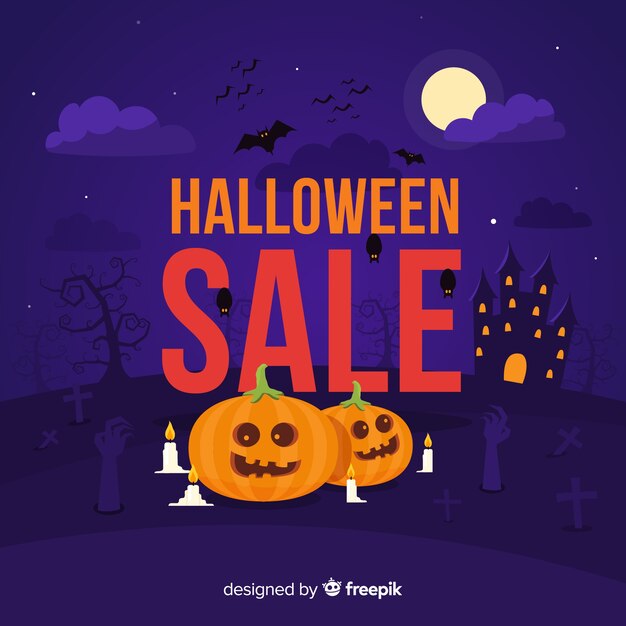 Halloween sale background with pumpkin