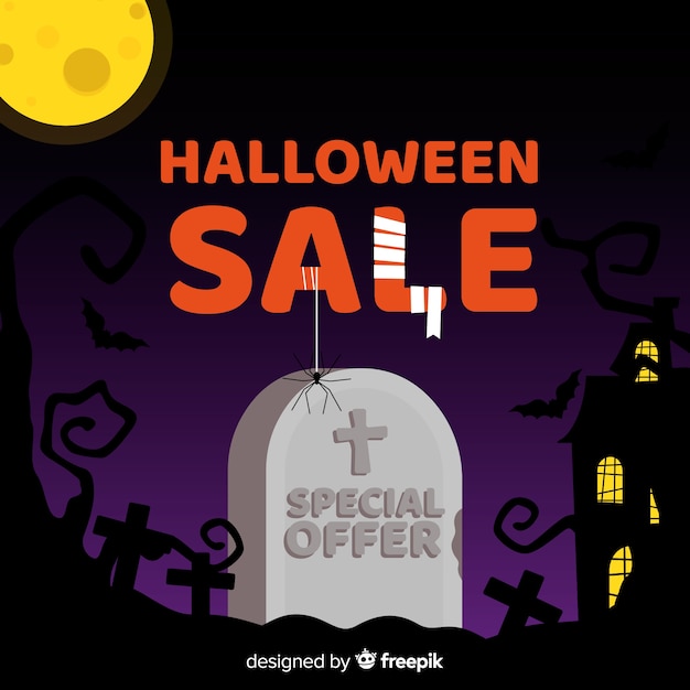 Free vector halloween sale background