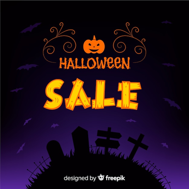 Halloween sale composition with flat design