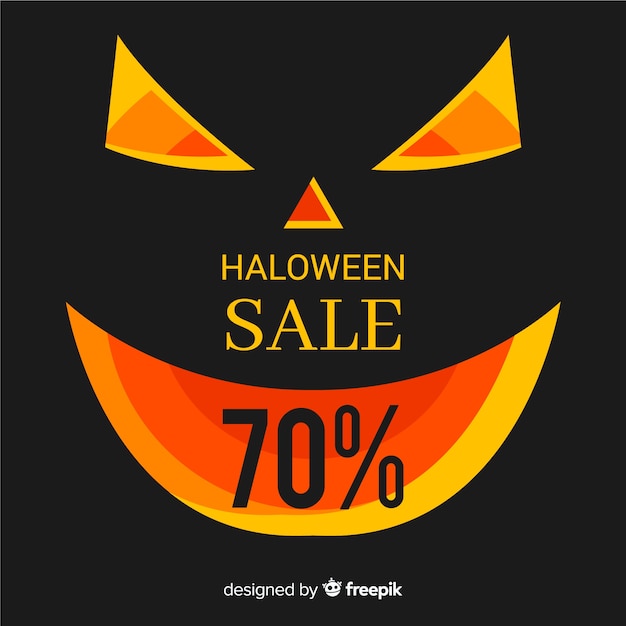 Free Vector halloween sale composition with flat design