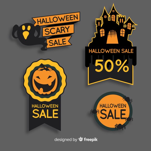 Halloween sale label collection