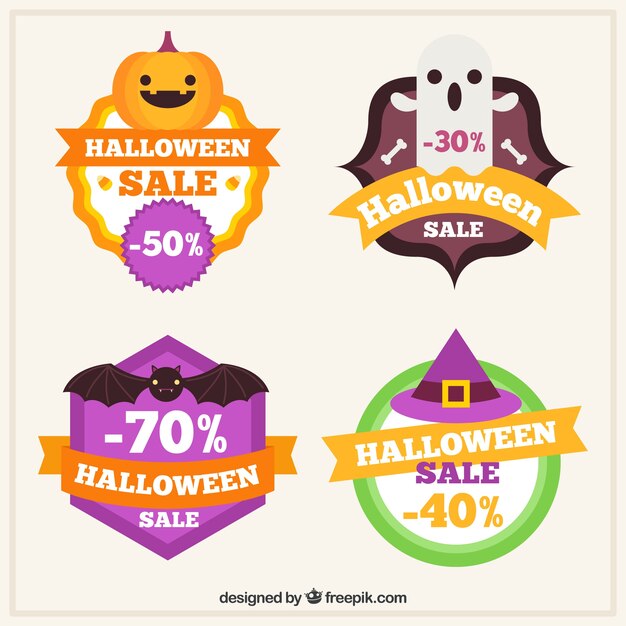 Halloween sale labels collection