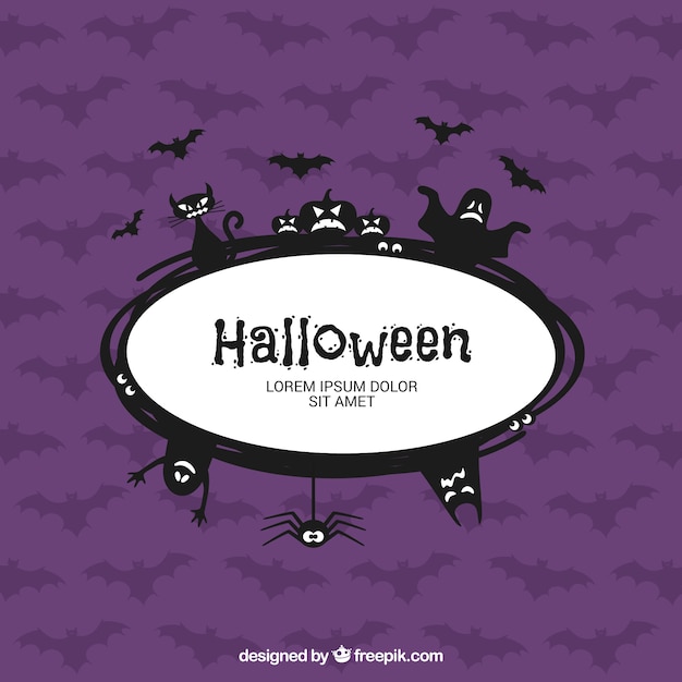 Free Vector halloween scary label