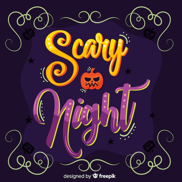 Halloween scary night calligraphy