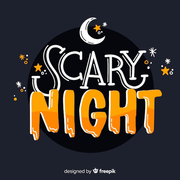 Free vector halloween scary night lettering