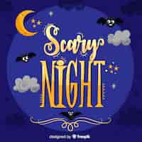 Free vector halloween scary night lettering