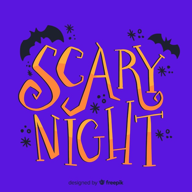 Free vector halloween scary night with bats