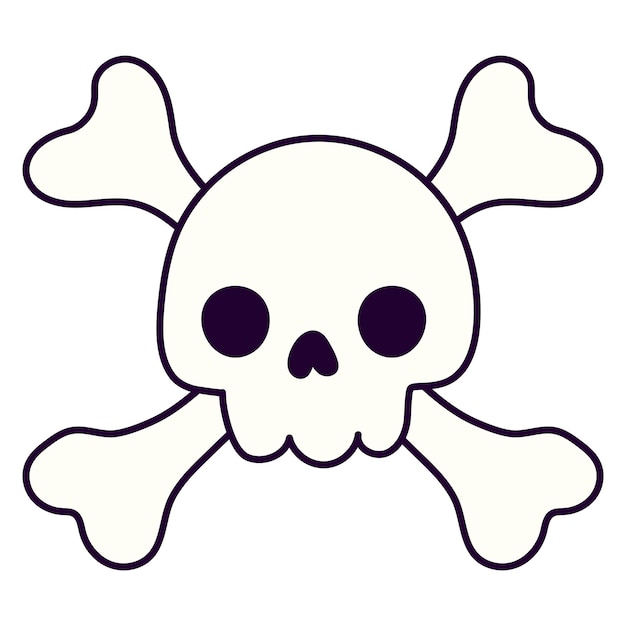 Free Vector halloween skull with bones icon