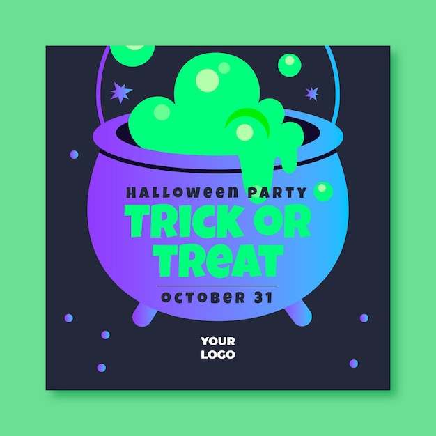 Halloween squared flyer template