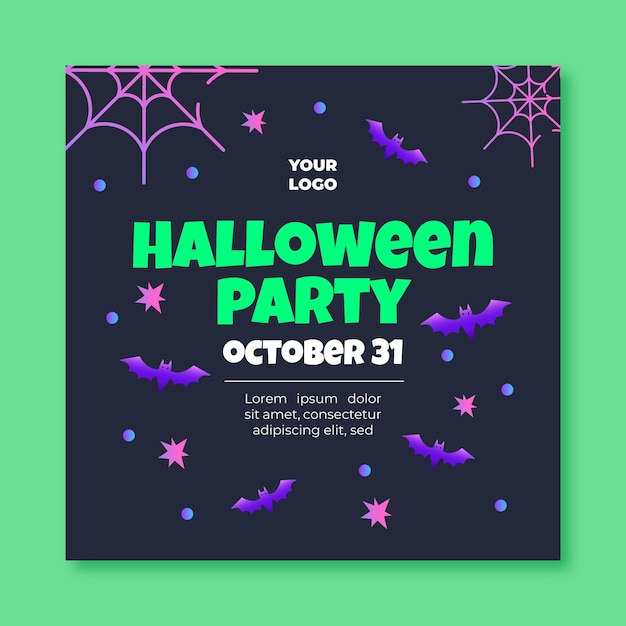 Halloween squared flyer template